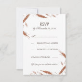 Oranje Tarwe Herfst Bruiloft RSVP Kaart (Voorkant)