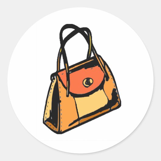 Oranje tas ronde sticker (Voorkant)