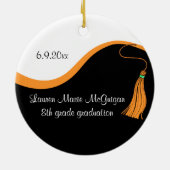 Oranje Tassel Afstuderen Keepomwille Ornament (Achterkant)