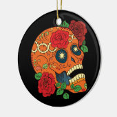 Oranje Tattoo Dag van de rode rozen van de Suiker Keramisch Ornament (Links)