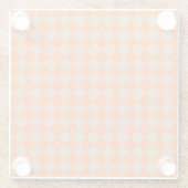 Oranje Taupe Geruite Diamant Patroon Glazen Onderzetter (Achterkant)