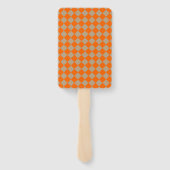 Oranje Taupe Geruite Diamant Patroon Handwaaier (Achterkant)
