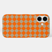 Oranje Taupe Schacherdiamant Patroon Case-Mate iPhone Case (Achterkant (horizontaal))