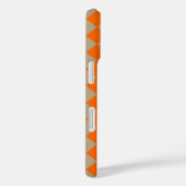 Oranje Taupe Schacherdiamant Patroon Case-Mate iPhone Case (Achterkant / Rechts)