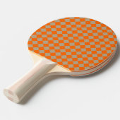 Oranje Taupe Schacherdiamantpatroon Tafeltennisbatje (Voorkant Gekanteld)