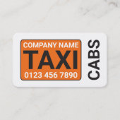 Oranje Taxi Cab Visitekaartje (Voorkant)