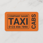 Oranje Taxi Cab Visitekaartje (Voorkant)