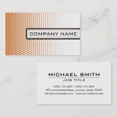 Oranje Techno Stippen Elegant Modern White Visitekaartje (Voorkant / Achterkant)