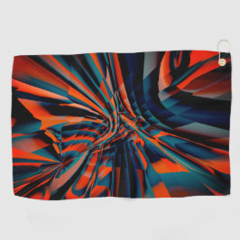 Oranje tekening van vierkantjes die op verdraaide  golfhanddoek