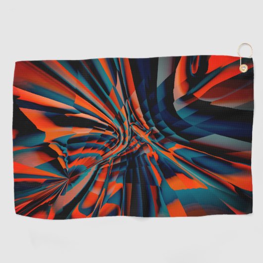 Oranje tekening van vierkantjes die op verdraaide  golfhanddoek (Horizontaal)