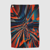 Oranje tekening van vierkantjes die op verdraaide  golfhanddoek (Voorkant)