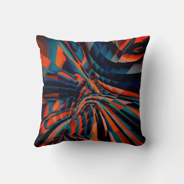 Oranje tekening van vierkantjes die op verdraaide  kussen (Achterkant)