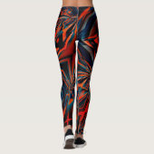 Oranje tekening van vierkantjes die op verdraaide leggings (Achterkant)