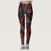 Oranje tekening van vierkantjes die op verdraaide leggings (Voorkant)
