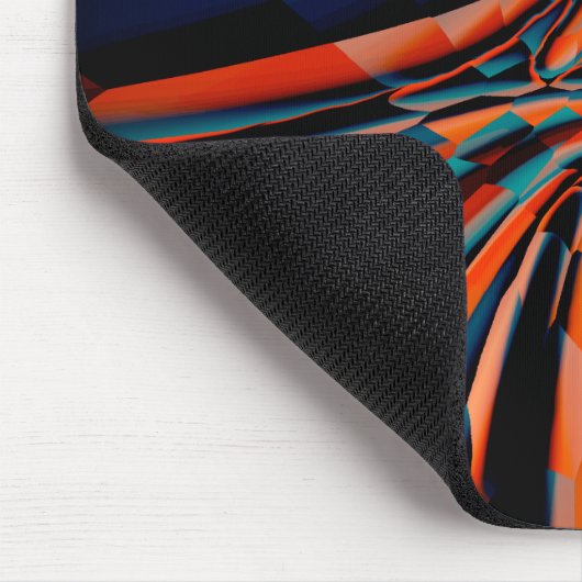 Oranje tekening van vierkantjes die op verdraaide muismat (Hoek)