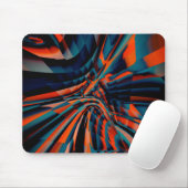 Oranje tekening van vierkantjes die op verdraaide muismat (Met muis)