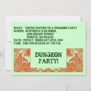 ORANJE TEKENINGEN IN DE DUNGEONS ~ PARTIJINVITATIE KAART