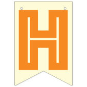 ORANJE TEKST EN CREAM COLOR = HAPPY = BIRTHDAY VLAGGETJES (Tweede vlag)