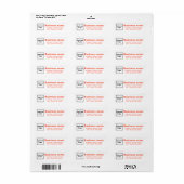 Oranje Tekst Zakelijk Retouradres Label (Full Sheet)