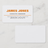 Oranje tekst zwart-wit, stijlvol, modern, professi visitekaartje (Voorkant / Achterkant)