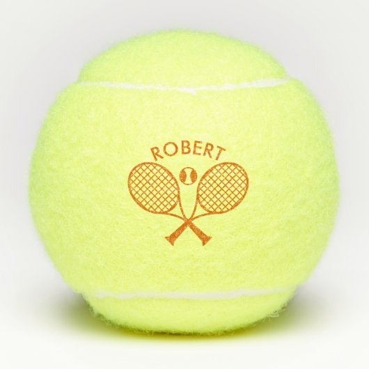 Oranje Tennis Thema Custom Monogram Tennisballen (Voorkant)