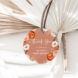 Oranje terracotta boho | BABY SHOWER Bedankjes Labels
