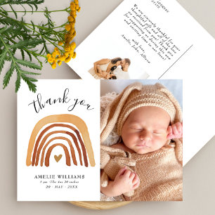 Oranje Terracotta Boho Rainbow Baby shower 2 Foto Briefkaart