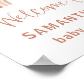 Oranje Terracotta Boho Rainbow Baby shower Welkom Poster (Hoek)