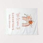 Oranje Terracotta Boho Rainbow Baby shower Welkom Wandkleed (Voorkant (horizontaal))