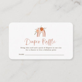 Oranje Terracotta Boho | Rainbow Diaper Raffle Informatiekaartje