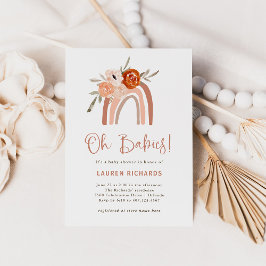 Oranje Terracotta Boho | Rainbow Oh Babies Shower Kaart