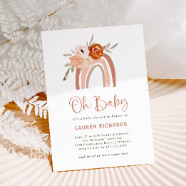 Oranje Terracotta Boho | Rainbow Oh Baby shower Kaart