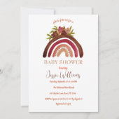 Oranje Terracotta Boho Regenboog Baby shower Kaart (Voorkant)