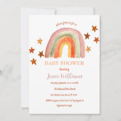 Oranje Terracotta Boho Regenboog Baby shower Kaart (Voorkant)