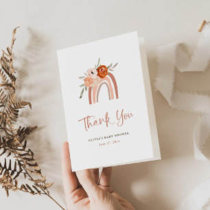 Oranje Terracotta Boho   Regenboog Bedankkaart