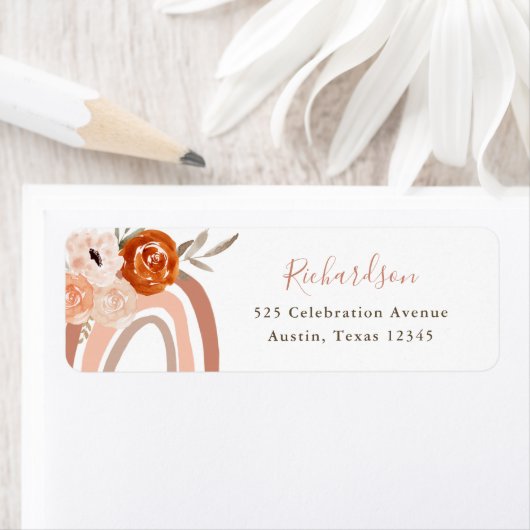 Oranje Terracotta Boho | Regenboog Etiket (Insitu)