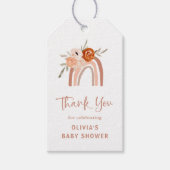 Oranje Terracotta Boho | RegenboogBaby shower Cadeaulabel (Voorkant)