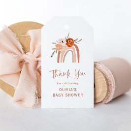 Oranje Terracotta Boho | RegenboogBaby shower Cadeaulabel
