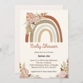 Oranje Terracotta Boho | RegenboogBaby shower Kaart (Voorkant / Achterkant)