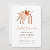 Oranje Terracotta Boho | RegenboogBaby shower Kaart (Voorkant)