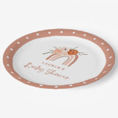 Oranje Terracotta Boho | RegenboogBaby shower Papieren Bordje (Gekanteld)