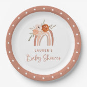Oranje Terracotta Boho | RegenboogBaby shower Papieren Bordje (Voorkant)