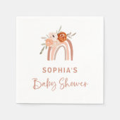 Oranje Terracotta Boho | RegenboogBaby shower Servet (Voorkant)