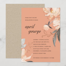 ORANJE TERRACOTTA FLORAL VRIJGEZELLENFEEST INVITE