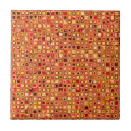 Oranje 'Terracotta' getextureerd mozaïeklantpatroo Tegeltje