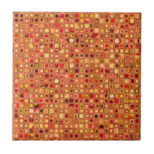 Oranje 'Terracotta' getextureerd mozaïeklantpatroo Tegeltje