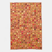 Oranje 'Terracotta' getextureerd mozaïeklantpatroo Theedoek (Verticaal)