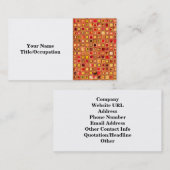 Oranje 'Terracotta' getextureerd mozaïeklantpatroo Visitekaartje (Voorkant / Achterkant)