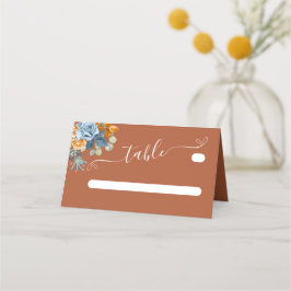 Oranje Terracotta Landelijk Navy Blauw Roest Bruil Plaatskaartje