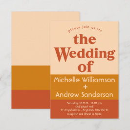 Oranje Terracotta Modern Retro 3.5x5 Kaart